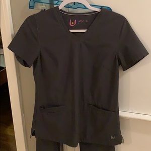 Set of dark gray Urbane Performance scrubs
